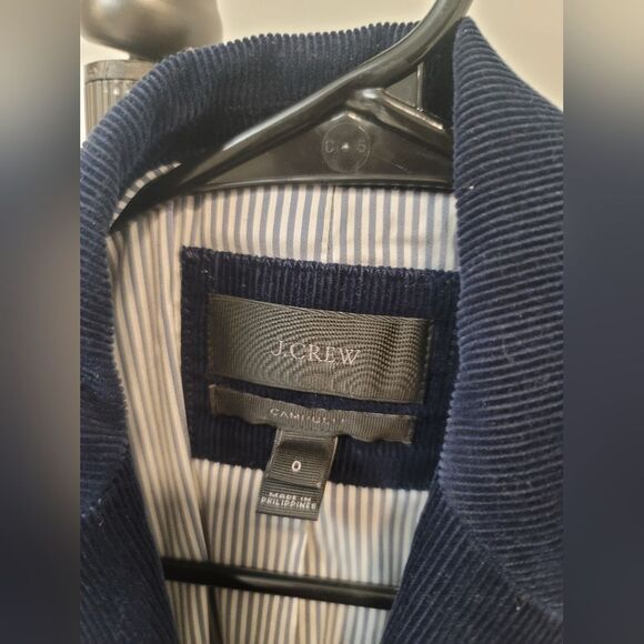 J. Crew Campbell Corduroy Blazer Jacket Navy Blue Size 0 - Picture 3 of 7